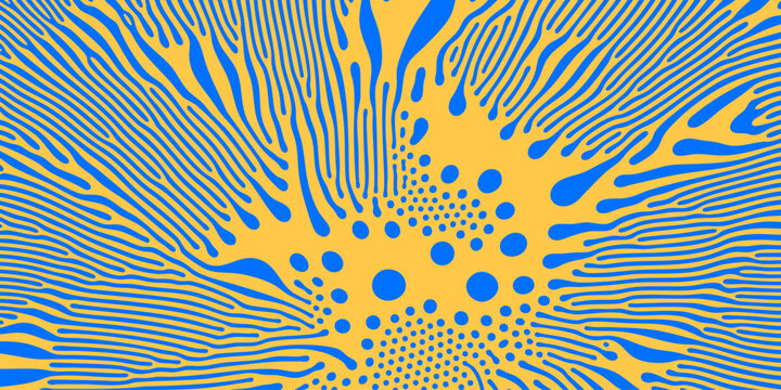 Abstract pattern background. Organic halftone background. Vector organic pattern of dots with irregular cells on splash lines background