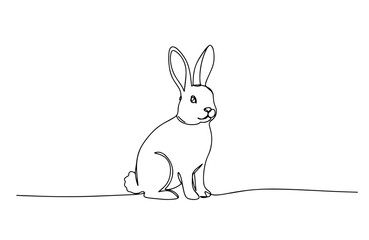 rabbit bunny vector monoline one line line art sketch illustration