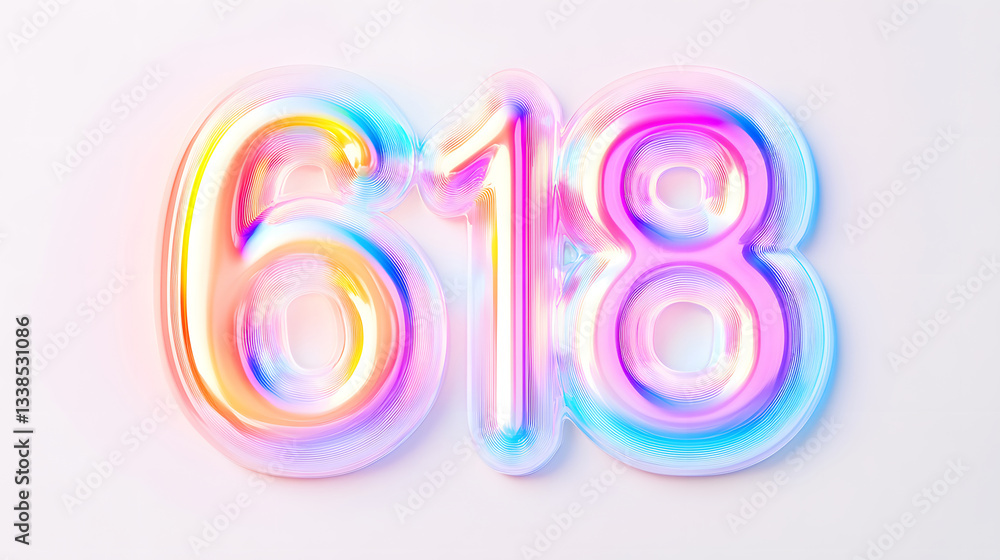 Poster 3d rendering digital font big sale event countdown concept element