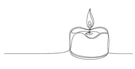 candle vector monoline one line line art sketch illustration