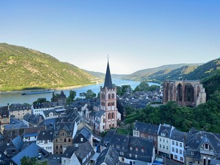 Naklejka premium Panoramic view of Bacharach. Rhine valley, Germany 