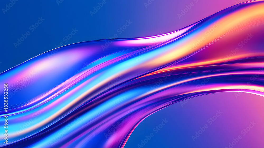 Poster 3d rendering wavy line texture, abstract kv main visual business ppt background