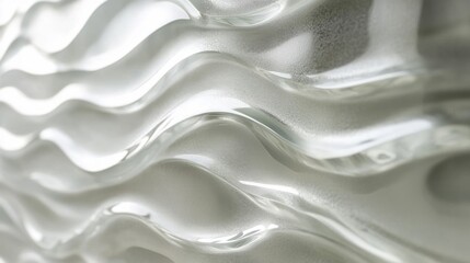 Fototapeta premium Abstract White Glass Wave Pattern Texture