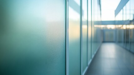 Frosted Glass Panels Modern Building Interior Design