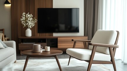 Modern dark wood chair design as part of a minimalist home interior furniture setup, reflecting simplicity, elegance, and functionality in a modern living space.