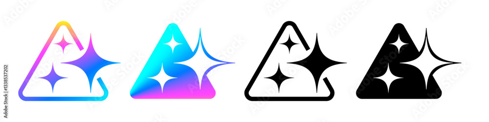 Poster ai generated icons for artificial intelligence chat buttons for generate app, vector signs. ai assis
