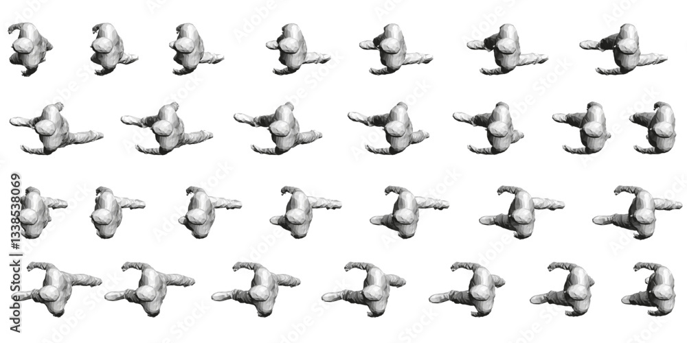 Poster a series of black and white images of people in motion. the images are all the same size and are arr