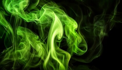 Obraz premium green smoke on black background