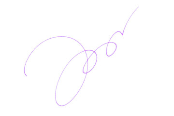 Purple pen line template on a white background. Felt-tip pen mark. Hand drawn red marker line stroke. Colorful highlighter marker.