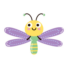 Vector image of a cute dragonfly