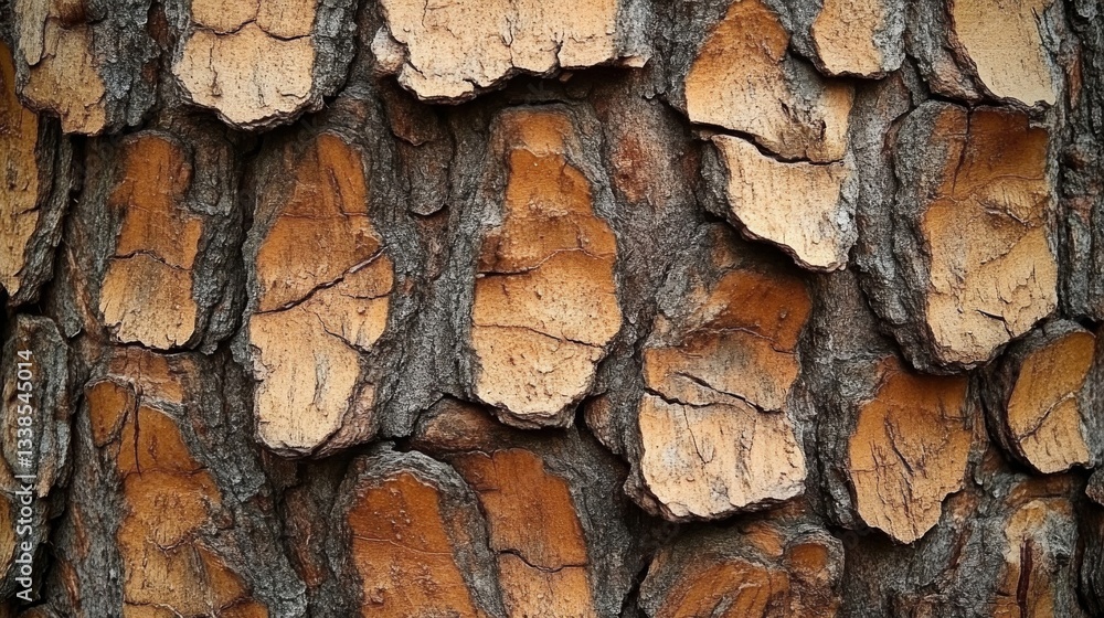Poster detailed texture of tree bark showing cracks and patterns