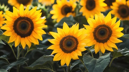Obraz premium Radiant Sunflowers: Nature's Golden Beauties