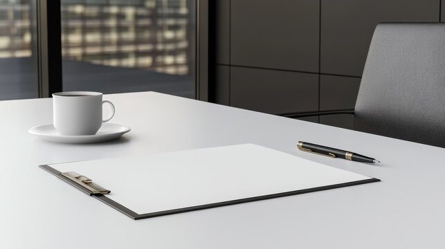 Profound Academic Presentation: Research Paper Abstract and Conclusions on Document Sheet with Pen on White Table - Photorealistic Setting