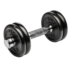 Naklejka premium Black Dumbbell for Strength Training and Fitness Workouts to Enhance Muscle Development and Achieve Fitness Goals with Effective Resistance Exercises
