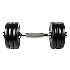 Naklejka premium Black Dumbbell for Strength Training and Fitness Workouts to Enhance Muscle Development and Achieve Fitness Goals with Effective Resistance Exercises