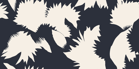 Modern minimalist abstract floral print. Hand drawn botanical collage contemporary seamless pattern. 