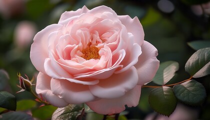 Light pink Floribunda rose blooming. Rosa Botticelli Introduced in France by Meilland- 8418