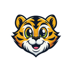 wild tiger mascot logo icon vector clip art design