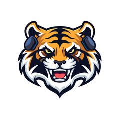wild tiger mascot logo icon vector clip art design