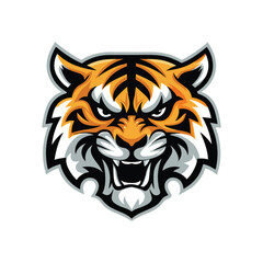 wild tiger mascot logo icon vector clip art design
