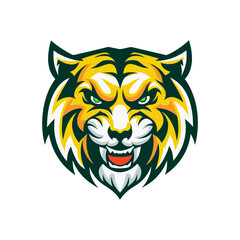 wild tiger mascot logo icon vector clip art design