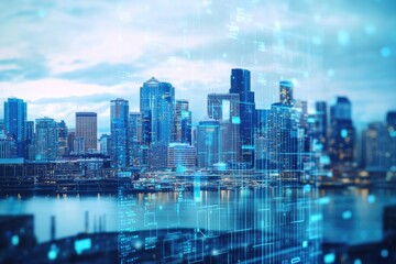 Panoramic view of city from rooftop, great for urban landscapes and architecture