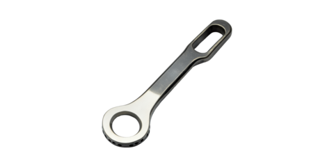Metal Connecting Rod For Mechanical Applications. Precision Engineering Component For Machinery Isolated On Transparent Background