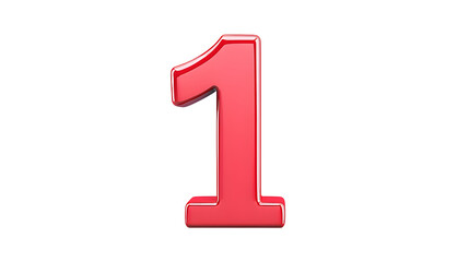 3D number "1", bold and striking font, powerful numeric icon, Transparent Background PNG