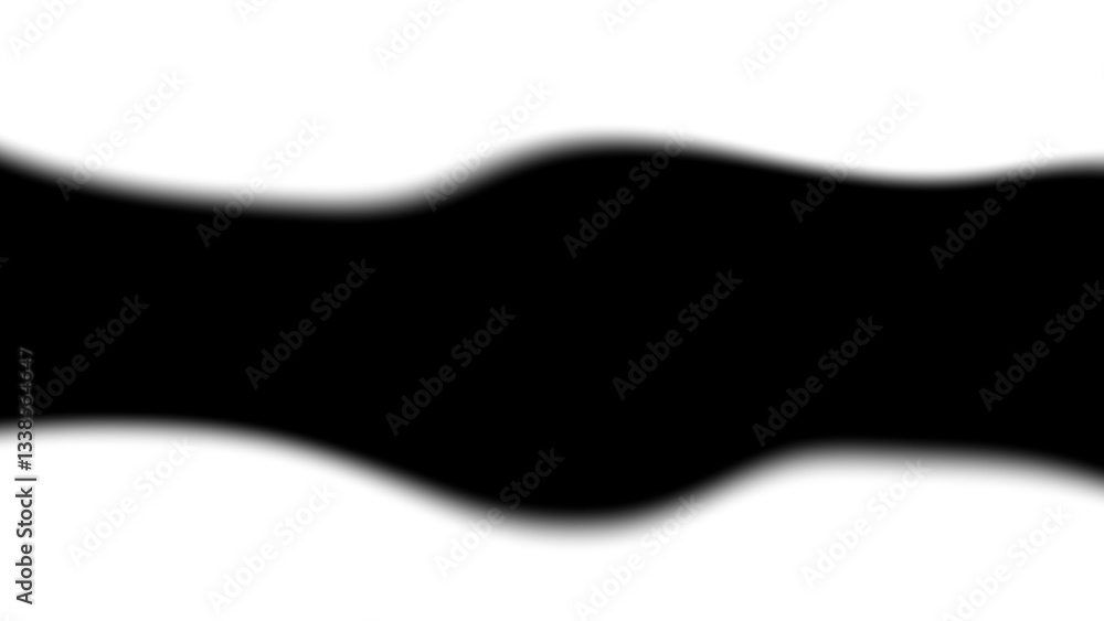 Poster Blurred transparent gradient background. Elegant black wavy line on Transparent png overlay background