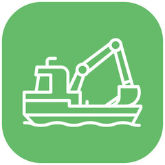 Coastal Dredger Vector Icon