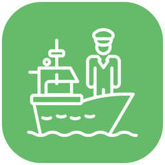 Harbor Pilot Boat Vector Icon