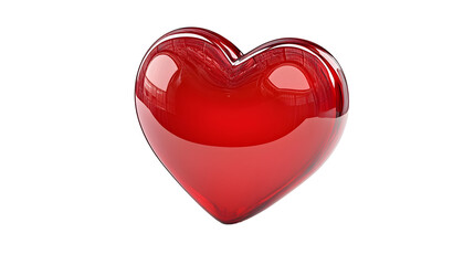 3D red heart inside a speech bubble, romantic and Valentine&rsquo;s theme, glossy and modern render, Transparent Background PNG