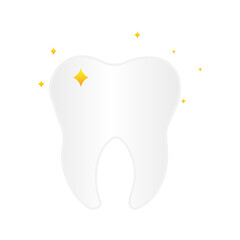 Shiny, healthy tooth. Clean and healthy tooth. Vector illustration