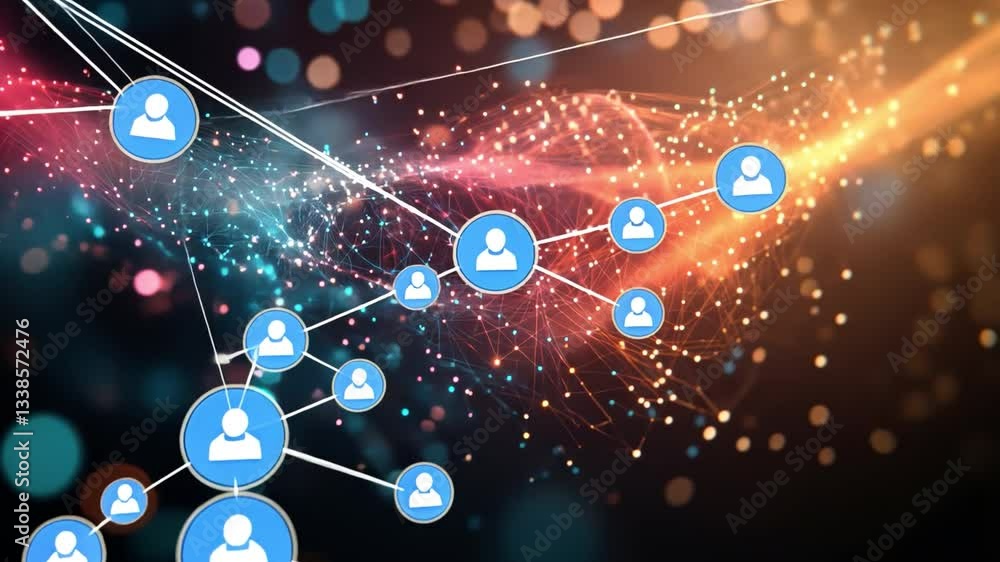 Poster network of connections: visualize interconnectedness through an abstract representation of a network
