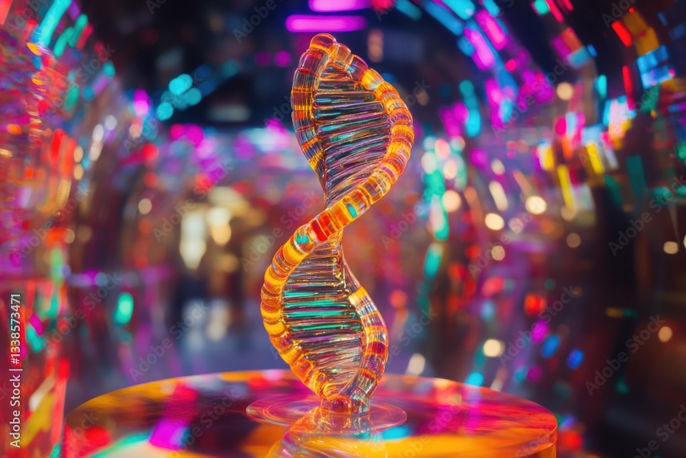 Poster a detailed view of a molecular model of dna structure