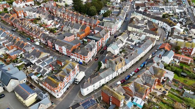 Over houses in Dawlish in Devon, UK.