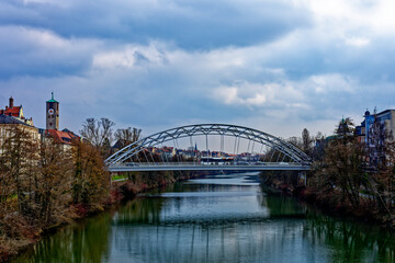 Naklejka premium A wonderful day in the city of Bamberg in rainy weather.