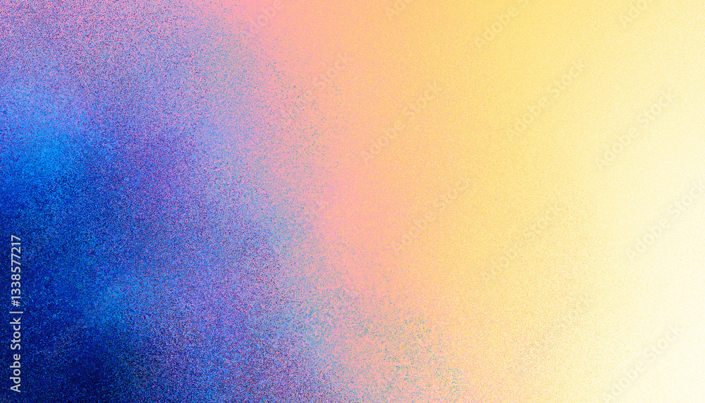 Aufkleber Abstract blurred grainy gradient background . Colorful digital grain soft noise effect pattern. Lo-fi multicolor vintage retro. VHS Glitch cloudy