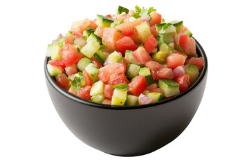 Fresh vegetable salsa in a bowl, vibrant colors, perfect for summer gatherings