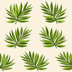 Fototapeta premium Summer Botanical Textile Seamless Pattern, Tropical palm leaves seamless pattern on soft background