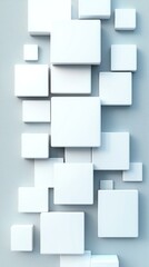 Obraz premium Abstract White Cubes Background Modern Geometric Design Minimalist 3D Render Wall Texture