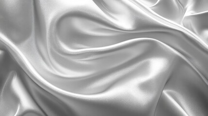 Fototapeta premium Draped Silver Fabric Showing Smooth Texture