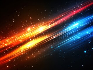Obraz premium Dynamic cosmic radiance abstract background with vibrant color streams and sparkling particles in dark space