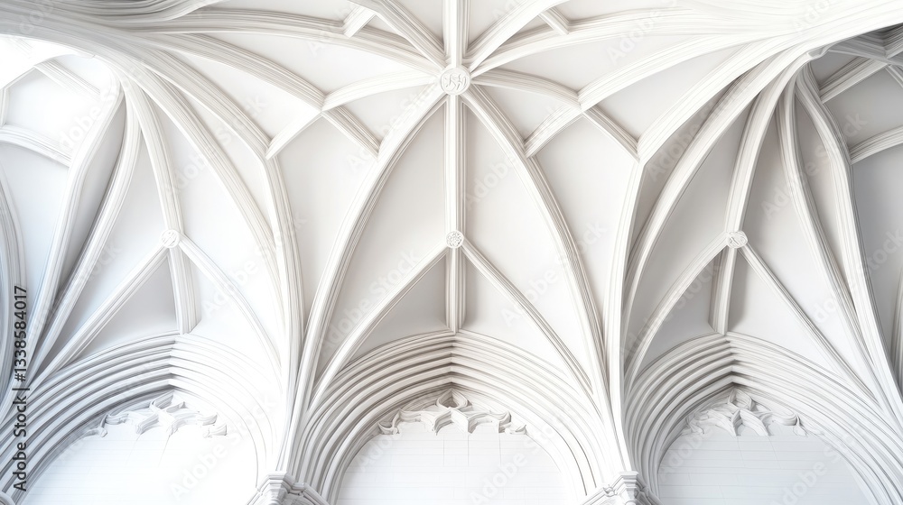 Poster intricate gothic arch ceiling design with detailed patterns and textures