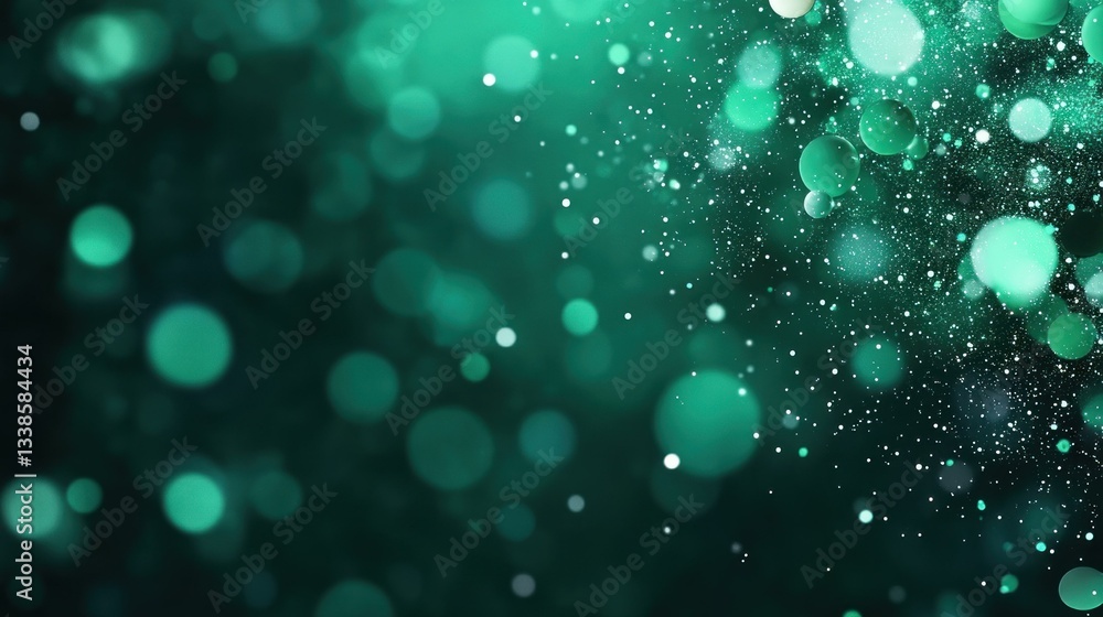 Poster abstract teal bokeh background with sparkling dust and glimmering lights perfect for festive designs