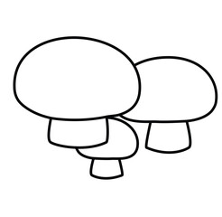 Cute cartoon hand drawn vector Mushrooms - champignons coloring page.