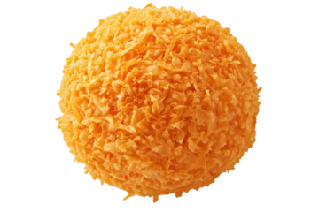 Grated cheese ball on a clean background, ideal for cooking