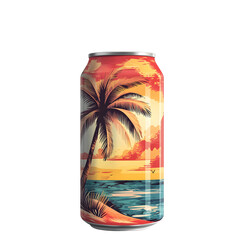 Obraz premium Beer Can Vector Featuring a Comic Book Isolated on Transparent Background