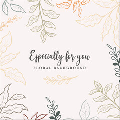 hand drawn leave floral background