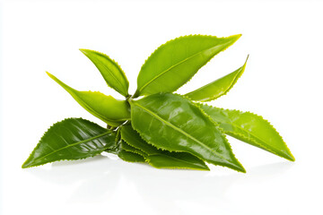 mint leaves isolated on white background